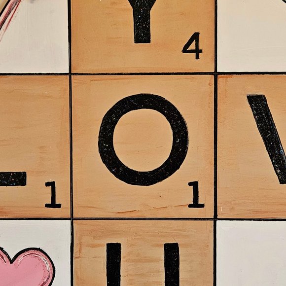 COPY - Valentine's Day Door Hanger, Scrabble Tile Sign, Game Room Decor - Picture 6 of 10